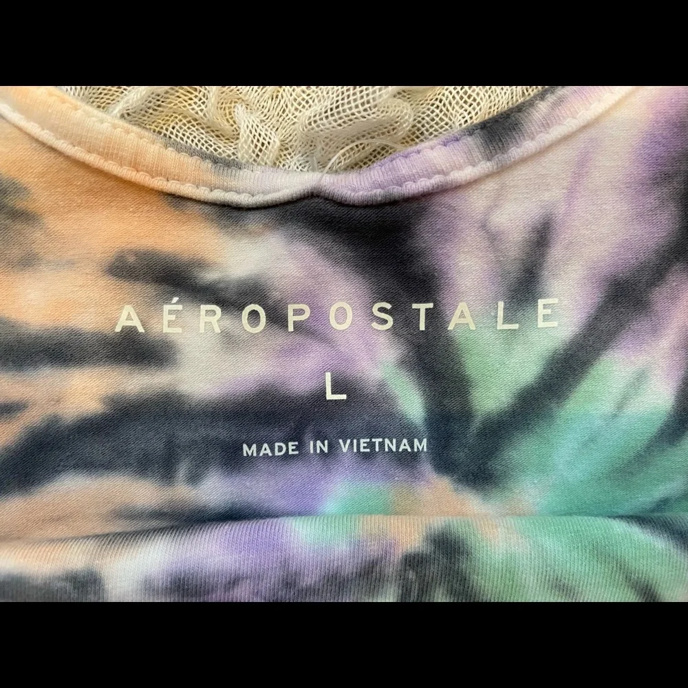 Aeropostale Tie Dye Crop Tank Top Cropped Shirt Cotton Cami Soft Layering Tee - Picture 4 of 7